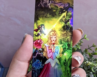 Marcador de aluminio inspirado en Disney Érase una vez un sueño: La Bella Durmiente, Maléfica, Flora, Fauna, Primavera