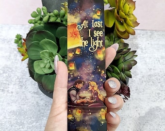 The Floating Lights - Verstricktes Rapunzel Flynn Rider Laternen Disney inspiriertes glänzendes Aluminium Metall Lesezeichen