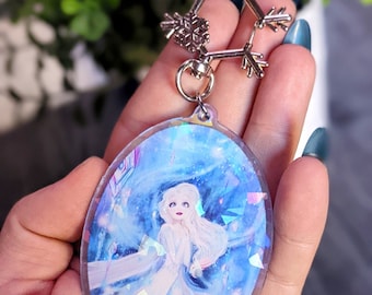 Show Yourself- Elsa Ice Magic Frozen 2 Double Sided Disney Holographic Snowflake Acrylic Keychain