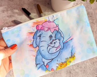 Baby Mine Dumbo and Mother's Love Disney Canvas Zipper Pouch- Pencil Case Makeup Supplies Organizer