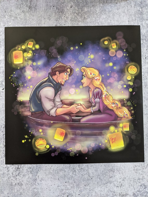 Disney - 日本未発売！ラプンツェル＆フリンライダー・アートポスター【額縁つき・送料無料！】 Disney - 日本未発売！ディズニープリンセス・アートポスター