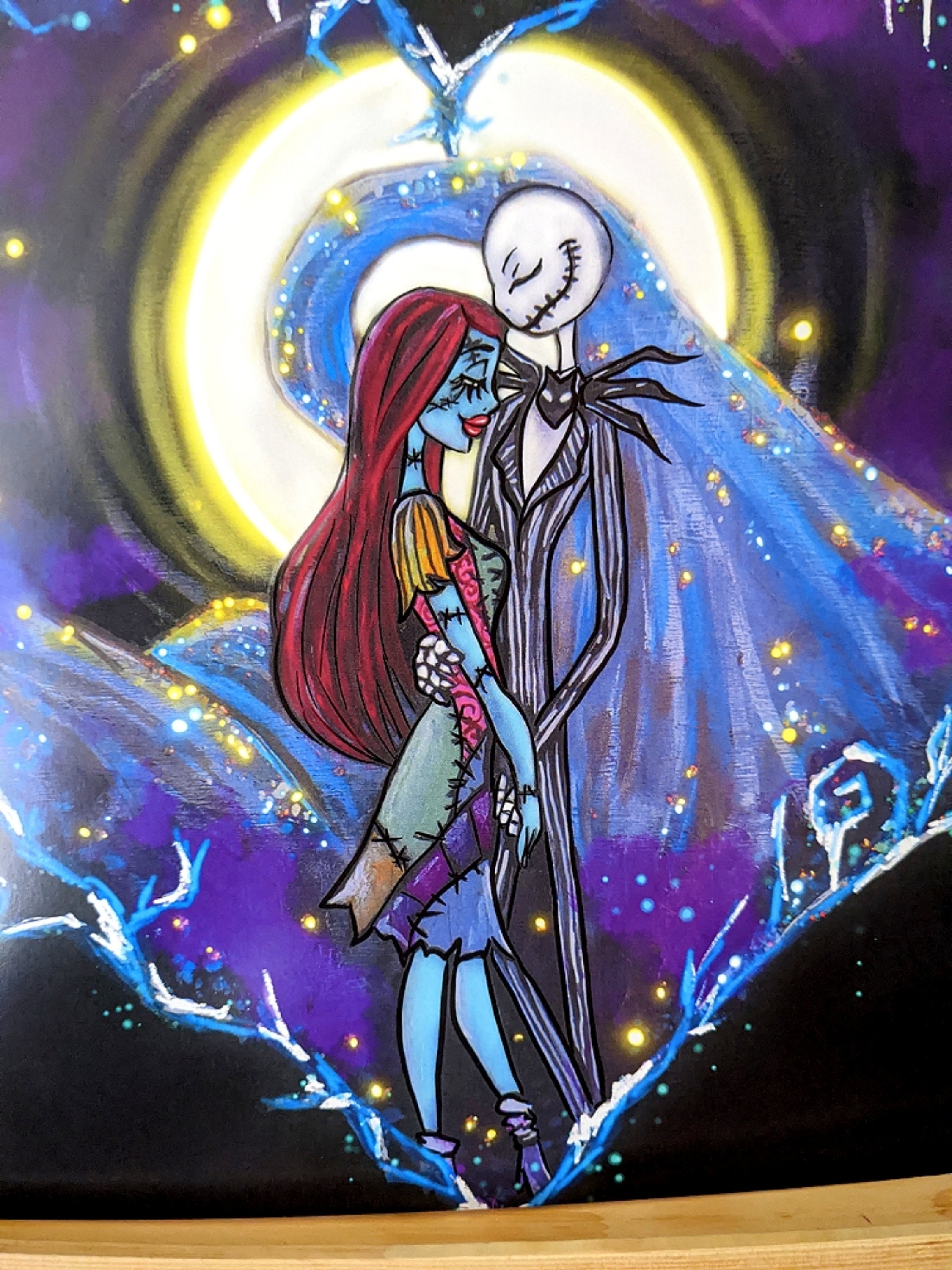 Jack Skellington Sally diamond art nightmare before Christmas poster Tim  Burton