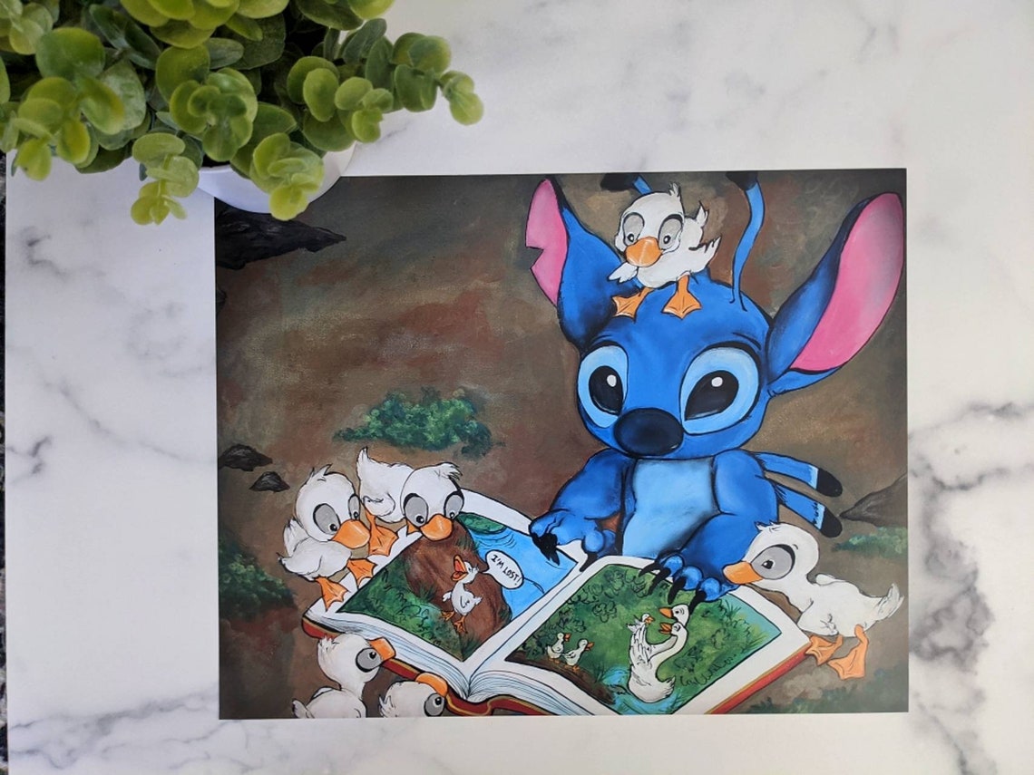 The Ugly Duckling Lilo and Stitch Disney Inspired Art Print Etsy