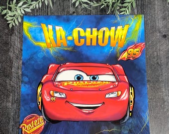 KaChow - ライトニング・マックィーン カーズ ピクサー ディズニー インスパイア スクエア アートプリント