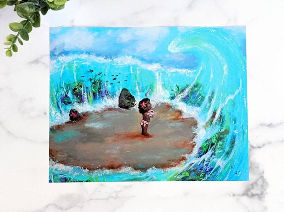 海があなたを選んだ - ベビーモアナ ディズニー風アートプリント