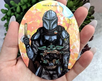 This is The Way-Mandalorian Star Wars Inspired The Child Grogu at Disneyland grote waterdichte vinylsticker