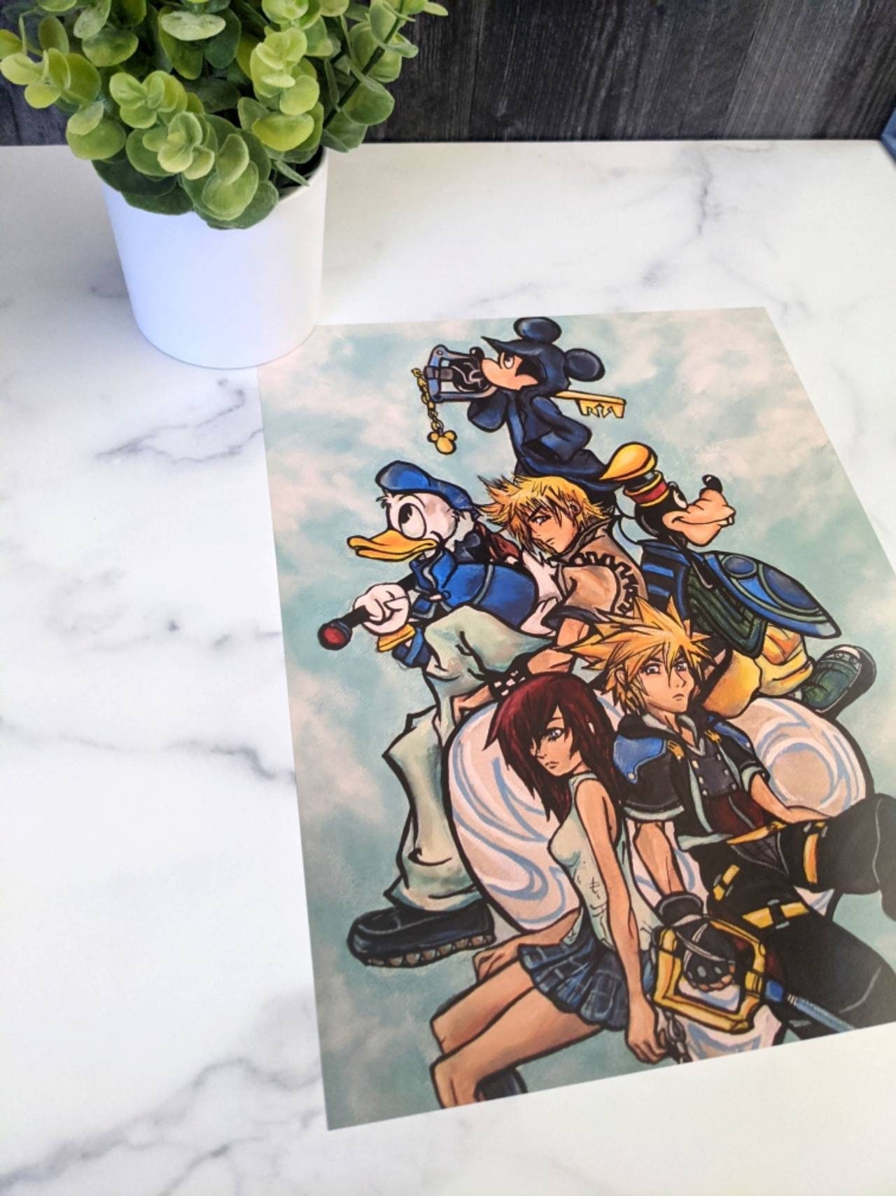 大人気アイテム キングダムハーツ キャンバスボード リク ソラ ミッキー 絵画