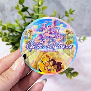 A Hero&#39;s Welcome - Hercules Disney Go the Distanz Meg Mount Olympus Zeus Groß Holographisch Vinyl wasserfester Aufkleber