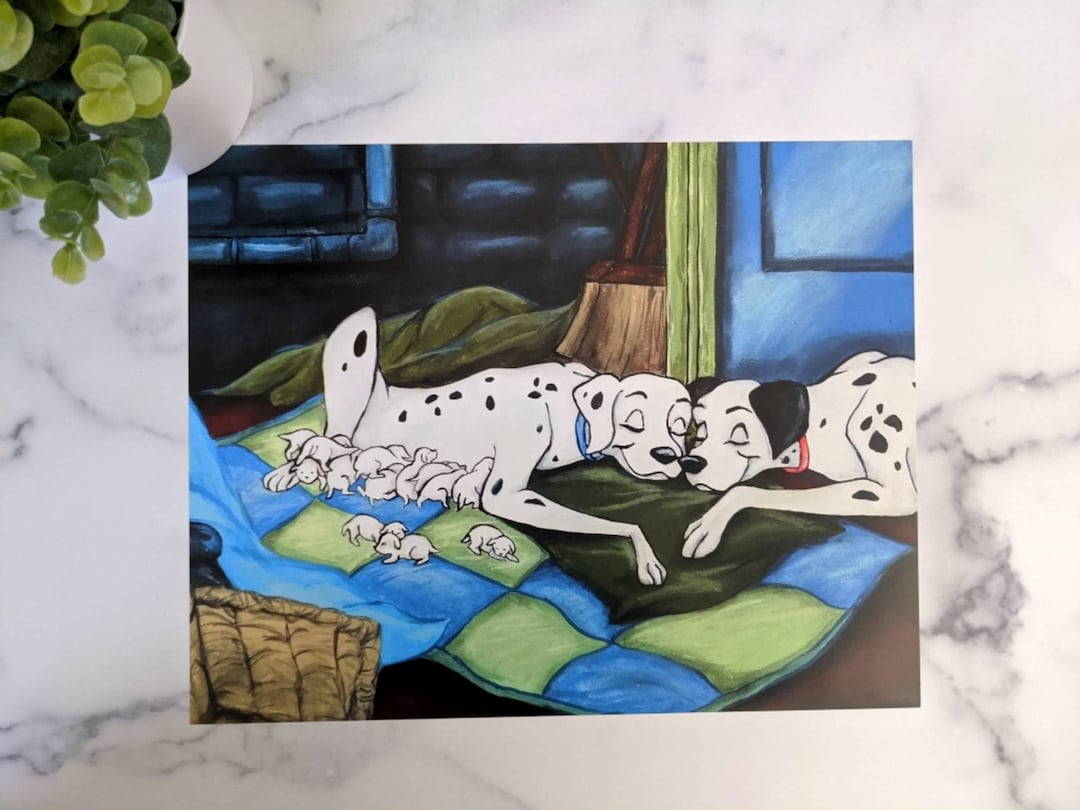 幸せな家族 - 101匹わんちゃんの子犬ポンゴ・パーディタ ディズニー風