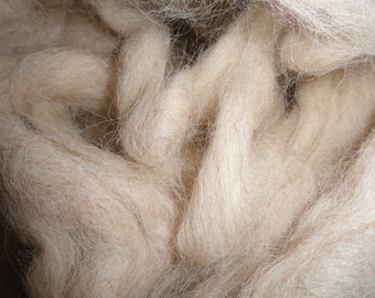 4 Ounces Karakul Cream White Wool Roving Fleece Fiber SE2SE