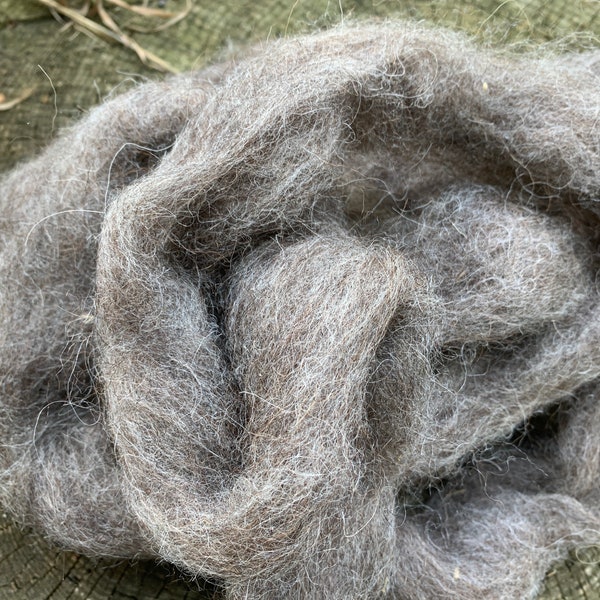 Gray and brown Karakul Wool Roving Fleece Fiber SE2SE