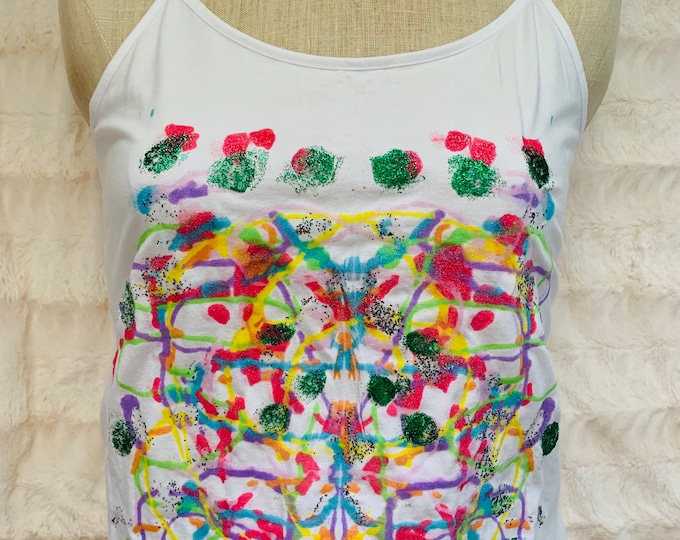 One Of A Kind White Designed Tank Top
