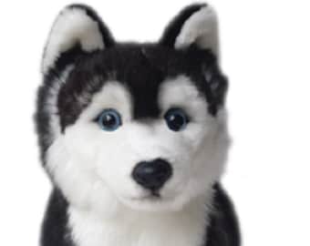 black husky stuffed animal