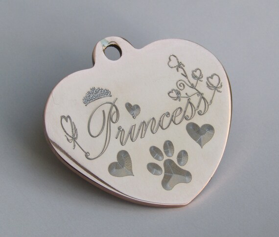 rose shaped dog tag