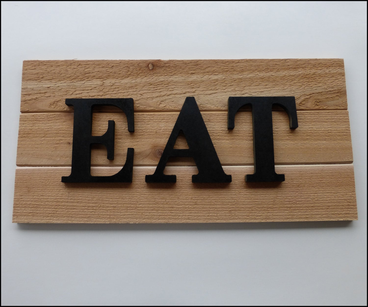 Kitchen Decor Eat Sign Wooden Wall Art Letters Over Natural Etsy
