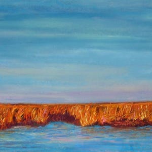 LBI Marsh Art Print (8x10), Pastel Painting by Seller, Long Beach Island NJ and Note Card image 4