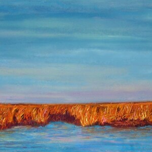 LBI Marsh Art Print (8x10), Pastel Painting by Seller, Long Beach Island NJ and Note Card image 3
