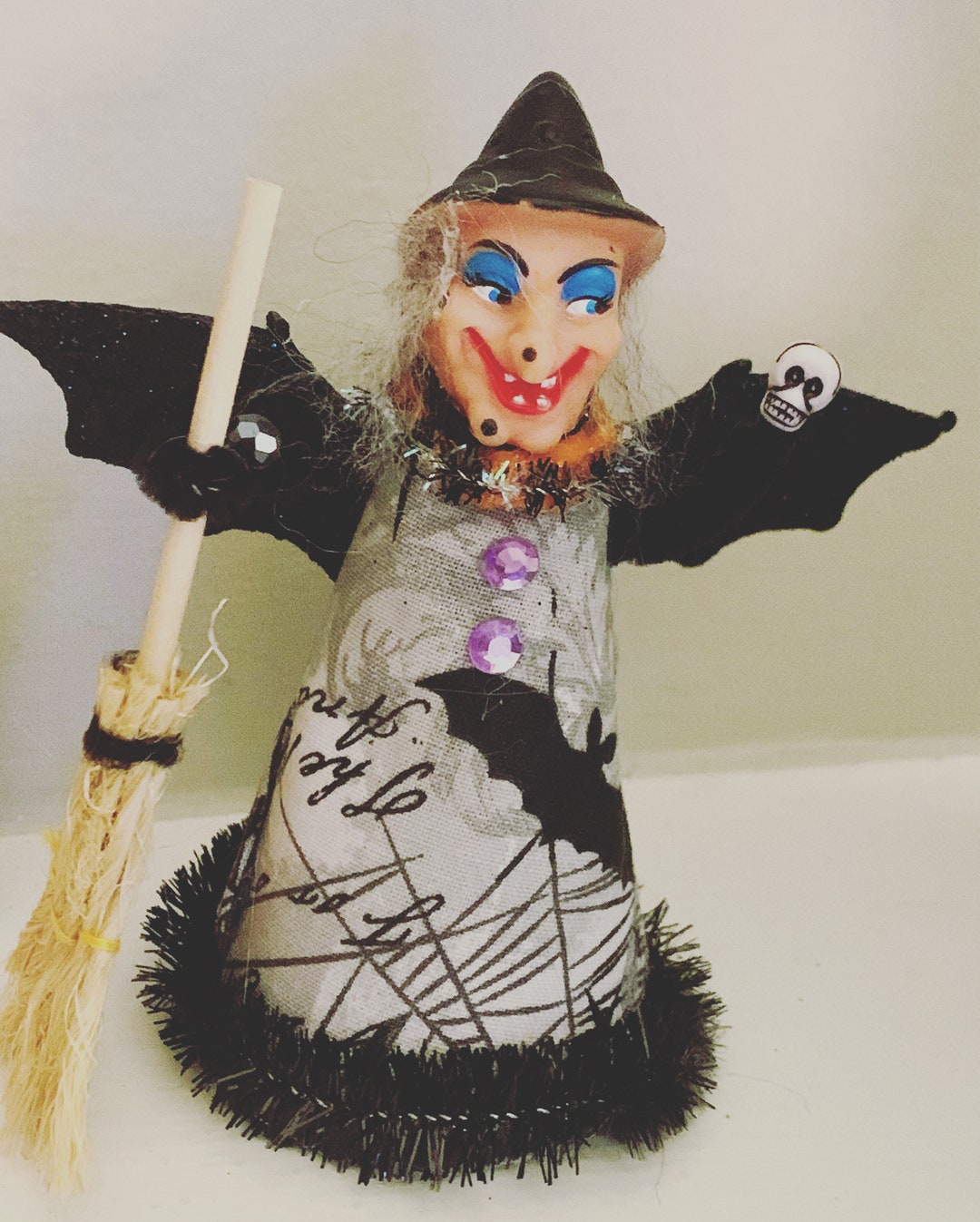 Vintage Halloween Witch Doll Figure Etsy