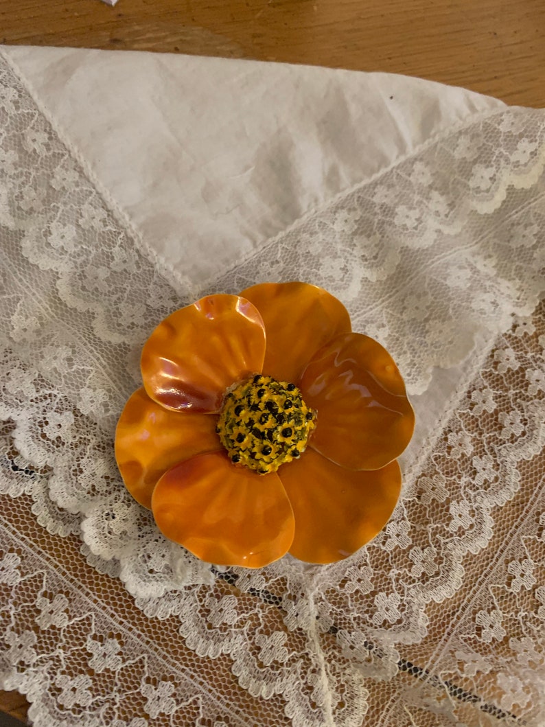 Vintage Sunflower Brooch Stunning Etsy