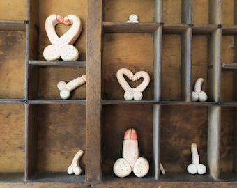 Handmade Ceramic Small Willies - Miniature
