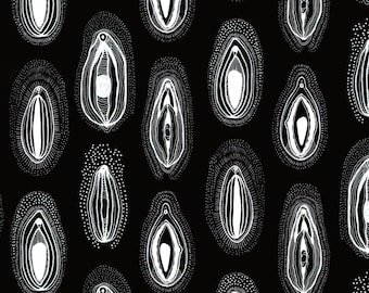Vagina Wrappingpaper - 2 sheets - Vulva - BLACK