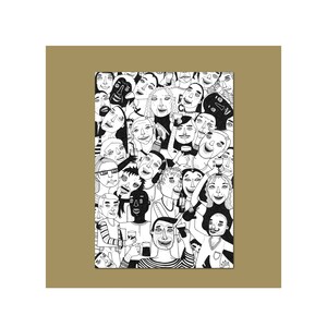 Party Artrint a5 Postkarte Blackandwhite Illustratie