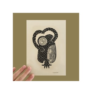 Frosch Liebe Kunstdruck a5 Postkarte Blackandwhite