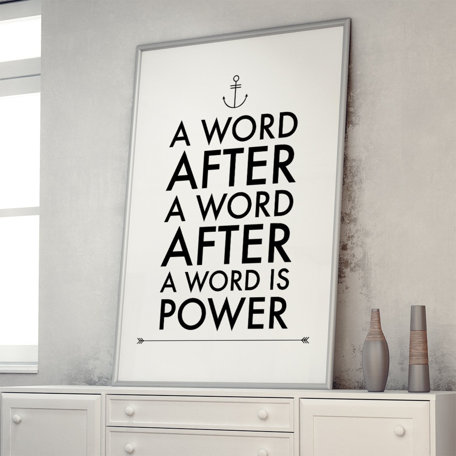 A Word After A Word is Power Printable Poster Inspirational Quote
