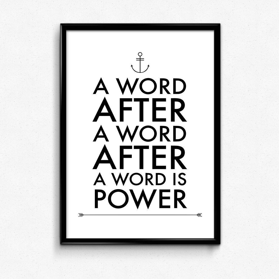 A Word After A Word is Power Printable Poster Etsy