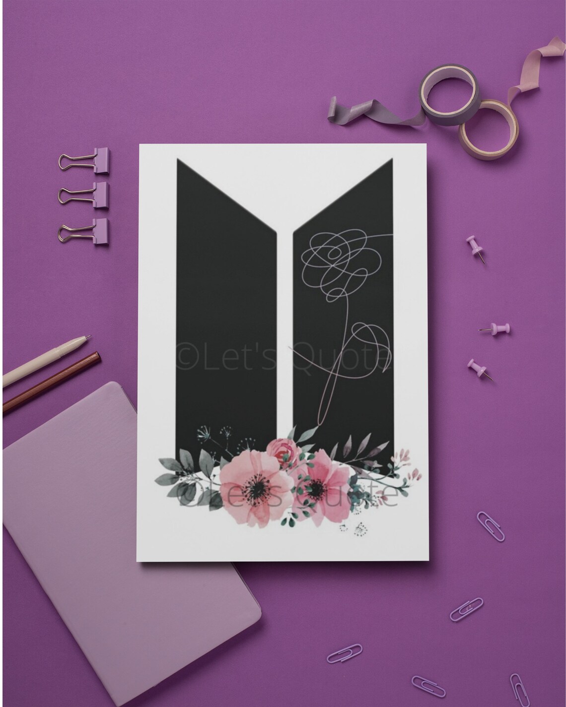 BTS Logo Poster BTS printables BTS logo kpop printable | Etsy