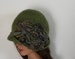 Handmade hat olive green hat wet felted hat felted cloche felt cloche hat trend woman hat hats women hat with flower art deco 