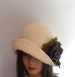 Handmade hat vanilla hat boho hat felted cloche felt cloche hat unique hat trend woman hat hats women hat with flower accept orders art deco 