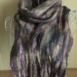 Handmade scarf soft  wool scarf  colorful collar merino wool scarf felted wrap wool  blend art deco