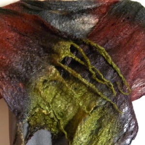 Women&#39;s Handmade Scarf Wool Felt Scarf Black Scarf Lace Scarf Light Scarf Soft Scarf Cobweb Scarf Thin Scarf Tassels ScarfSpring Accessories