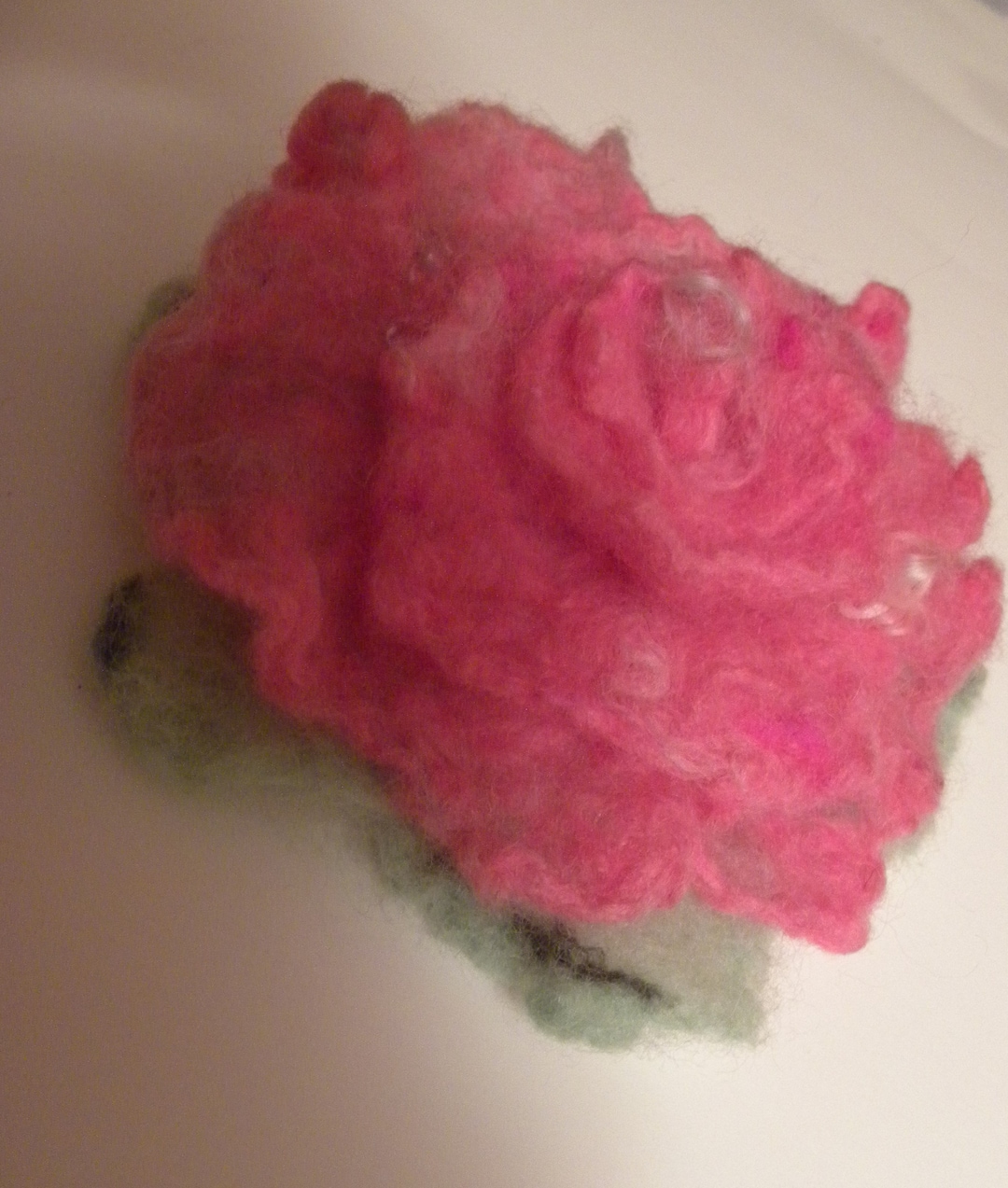 Lace Pink Flower Wool Rose Handmade Flower Wet Felt Rose Vegan Rose ...