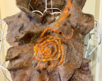 Womens accessories. Handmade Ombre Wool Scarf: Ruffled Textured Scarf