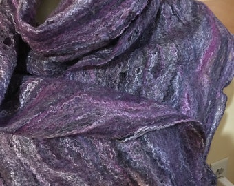 Women's Handmade Scarf Wool Felt Scarf Purple Scarf Lace Scarf Light Scarf Soft Scarf Cobweb Scarf Thin Scarf Ombre ScarfSpring Accessories