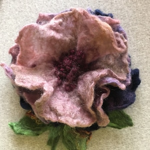 Hand made wool  rose flower handmade rose wet felt rose soft rose sweater pin rose save pin for shawl gift for her art deco