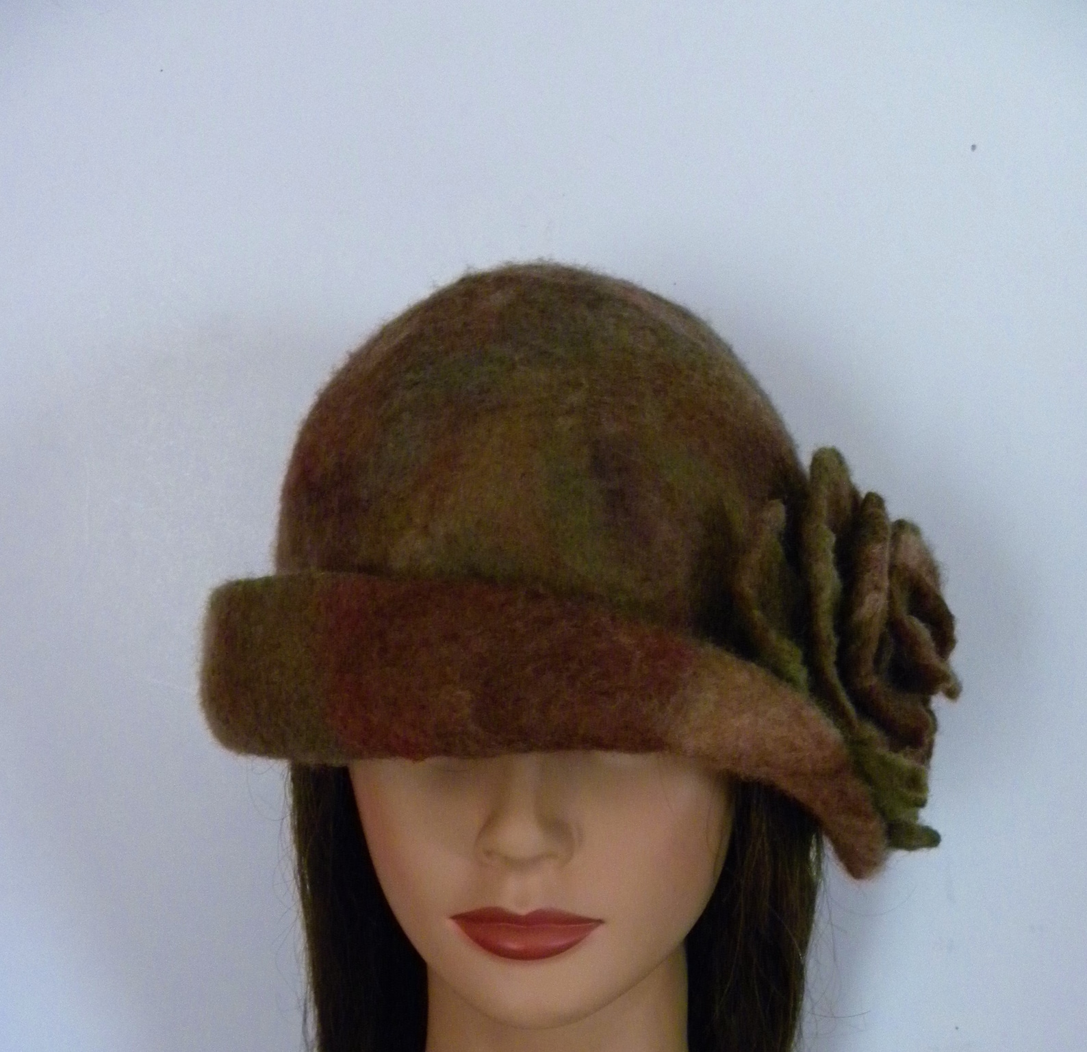 Handmade Hat Roses Flowers Hat Boho Hat Felted Cloche Copper Etsy