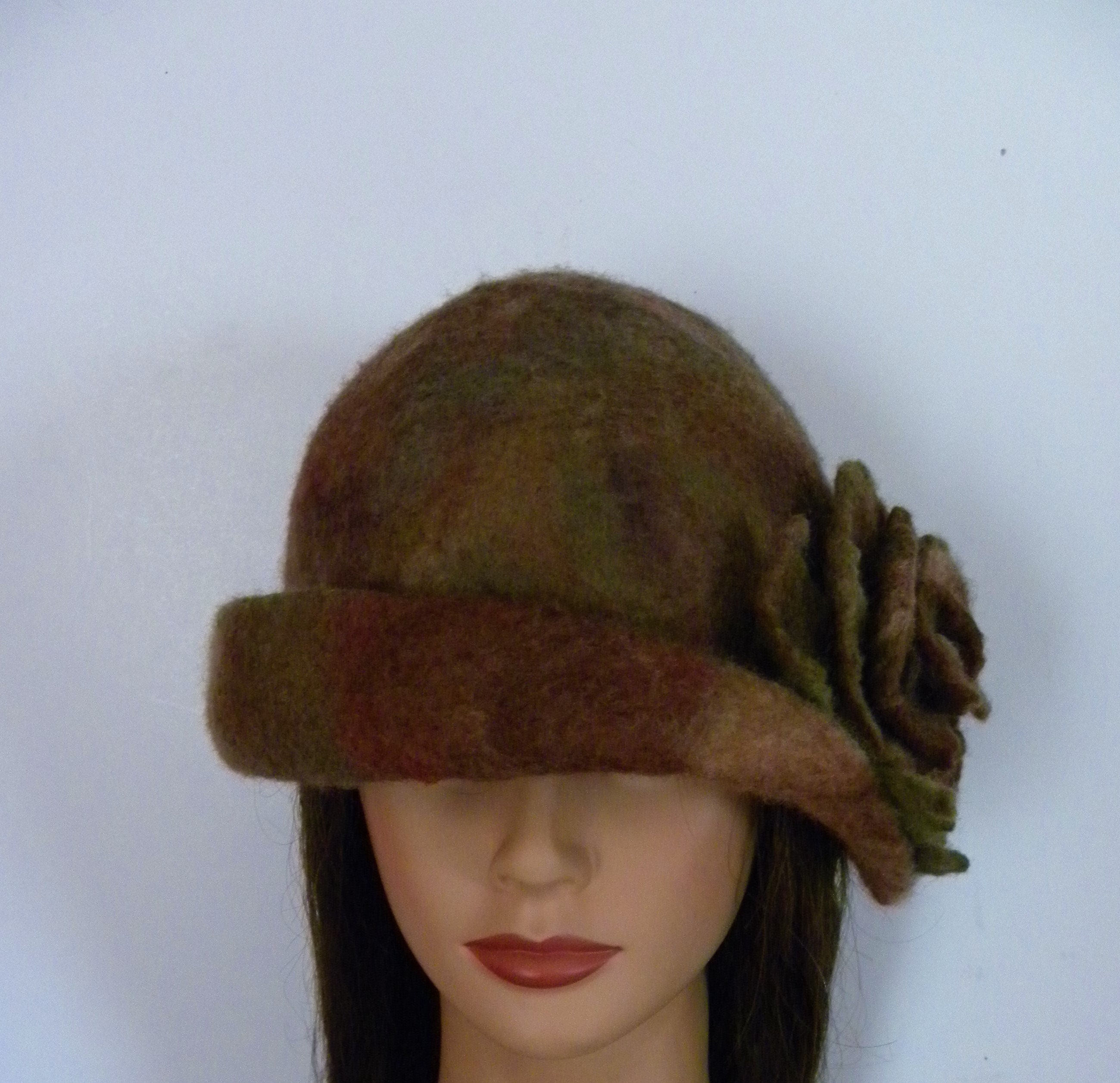 Handmade Hat Roses Flowers Hat Boho Hat Felted Cloche Copper Etsy