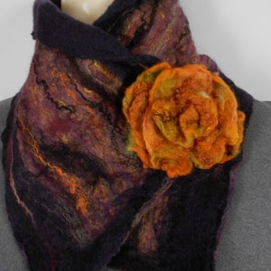 Hand Felted Merino Wool Scarf: Multicolor Boho Cashmere Scarf