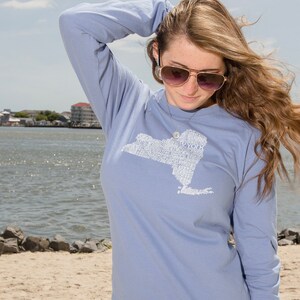 Karte von New York, New York Karte, New York Shirt, Mode-T-Shirt, Mode-Grafik-T-Shirt, New York Geschenke, New York State Shirt