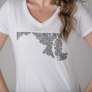 Estado de Maryland, camiseta de Maryland, mapa de Maryland, regalos de Maryland, mapa de Maryland, camiseta de Maryland