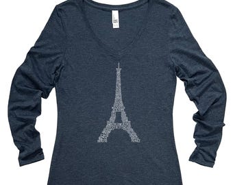 Paris Eiffel Tower Shirt, Paris Graphic T Shirt, Paris Gift, Paris Shirt, Paris Gifts for Her, Eiffel Tower T-shirt, Paris Word Cloud Shirt
