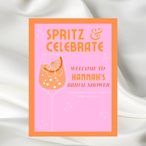 Aperol Spritz Welcome Sign Template, Spritz Party Bridal Shower, Digital Download, Aperol Spritz Party, Spritz and Celebrate, Cheers