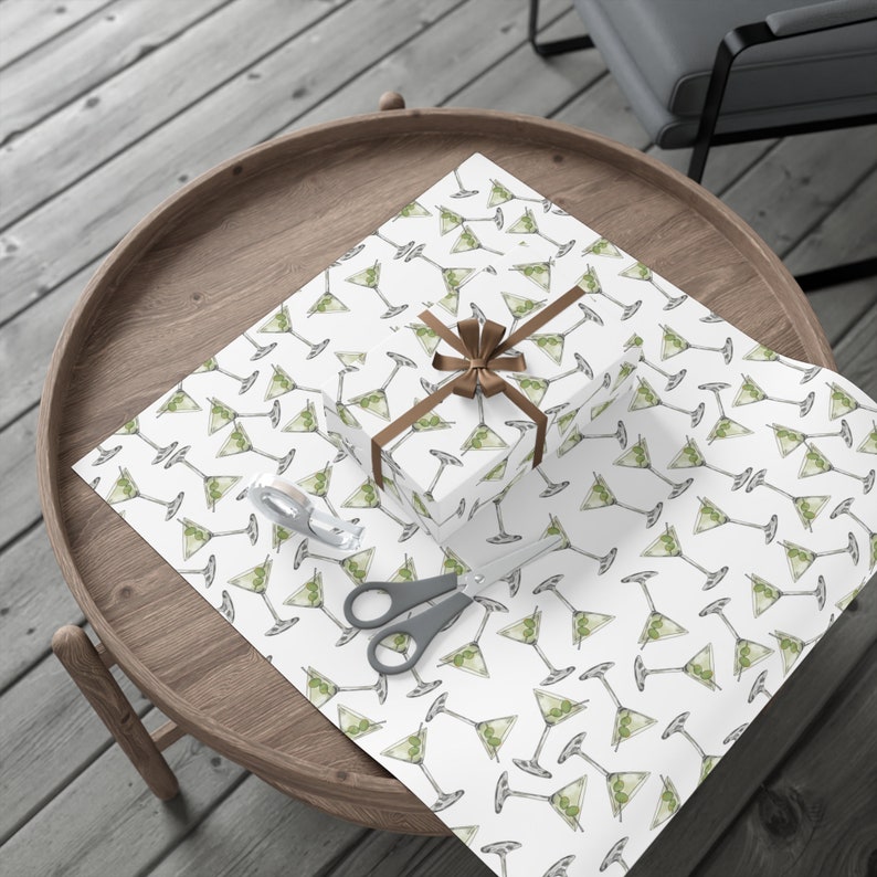 Dirty Martini Cocktail Wrapping Paper Martini and Olives Etsy