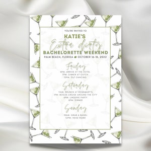 Dirty Martini Bachelorette Invitation Template | Digital Download | Customizable | DIY, Miami, NYC, Girly Party, Great Gatsby, Extra Dirty
