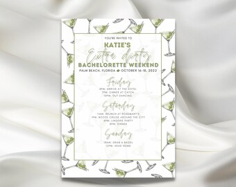 Dirty Martini Bachelorette Invitation Template | Digital Download | Customizable | DIY, Miami, NYC, Girly Party, Great Gatsby, Extra Dirty