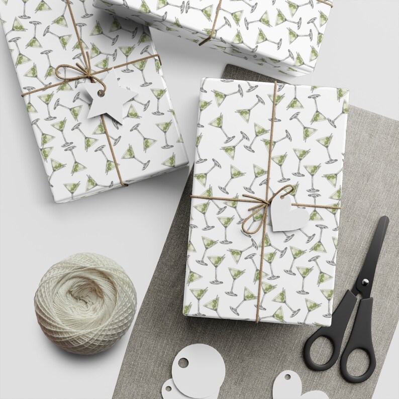 Dirty Martini Cocktail Wrapping Paper Martini and Olives Etsy