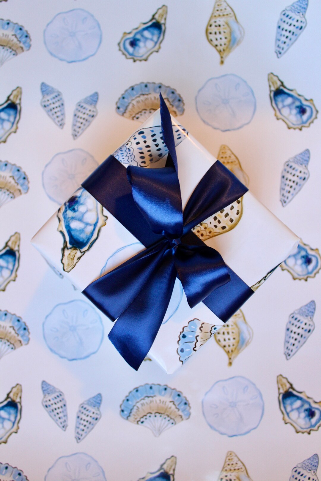 Sea Shell Beach Theme Wrapping Paper, Summer Gift Wrapping, Nautical ...